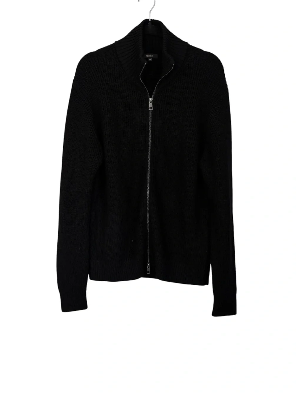 Quince Men’s Australian Merino Wool Full Zip Sweater in Black Sz M NWOT
